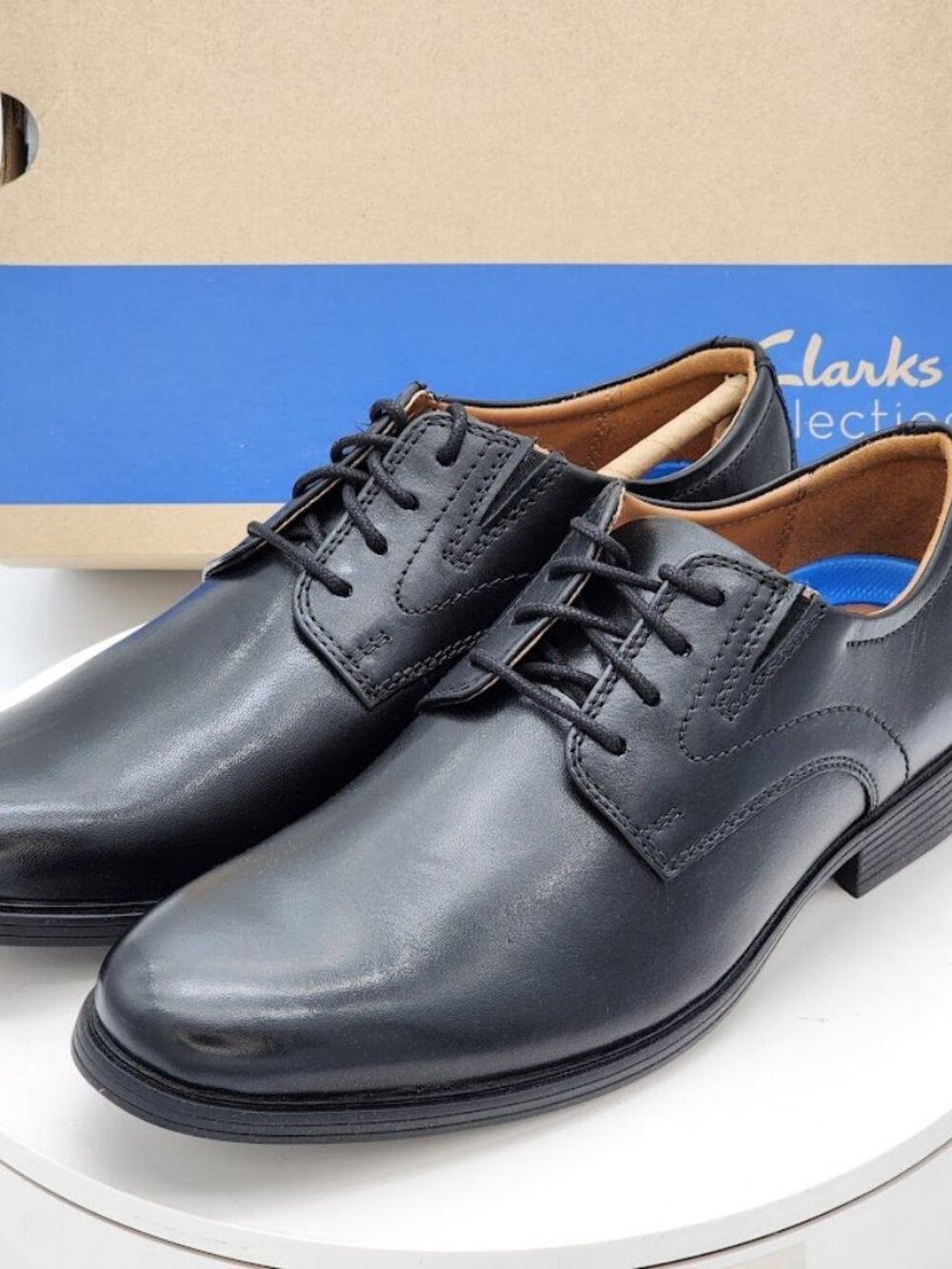 Clarks Whiddon Plain Black Leather Oxford Dress Shoes Men’s Size 8 - Picture 7 of 11